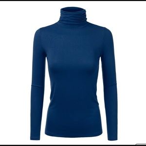 Doublju Slim Fit Long Sleeve Turtleneck Top